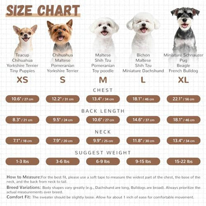 ABRRLO Small Dog Sweaters Cute Bear Dog Cardigans Clothes for Small Medium Dogs Boy Girl Puppy Cat Knitting Cardigan Outfits Dogs Autumn Coats Warm Pet Doggy Clothes Soft Knitwear Apparel (Beige,L)