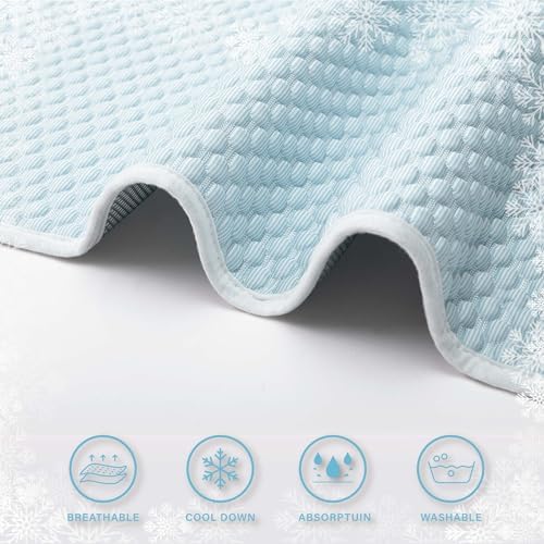 MICROCOSMOS Pet Cooling Mat & Sleeping Pad- Breathable Bubble Surface, EZ Clean. Keep Cooling for Pets, Kids and Adults in Summer.(BlueWhite, 59" x 40")