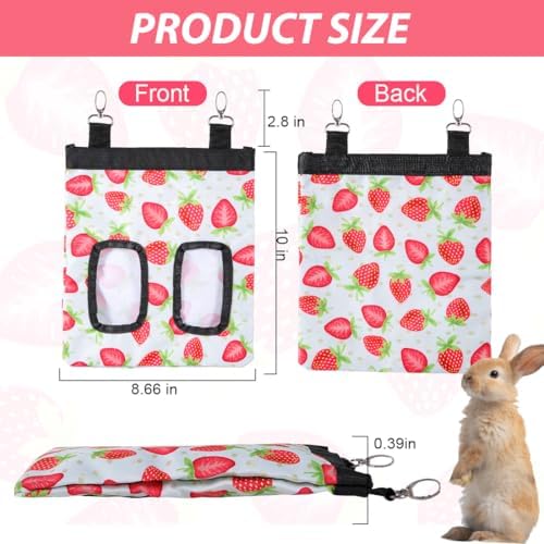 DZWLKJ Guinea Pig Hay Feeder, 600D Polyester, Rabbit Hay Feeder Bag, S -10"x 8"x 0.4", Guinea Pig, Chinchilla, Hamsters, Small Pets, 1 Pack, Lightweight