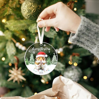KATLADIZ Hamster Ornaments - Hamster Ornaments for Christmas Tree - Hamsters Gifts for Women, Lovers, Girls - Gifts for Cute Animals Lovers - Acrylic Christmas Ornament 2025