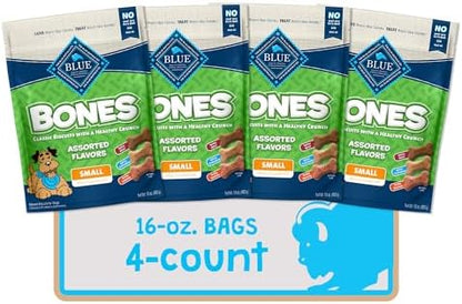 Blue Buffalo Bones Variety Pack Small Dog Biscuits, 16 oz, 4 ct
