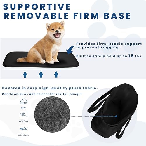 Lightweight Puffy Dog Purse Carrier for Small Dogs, Black