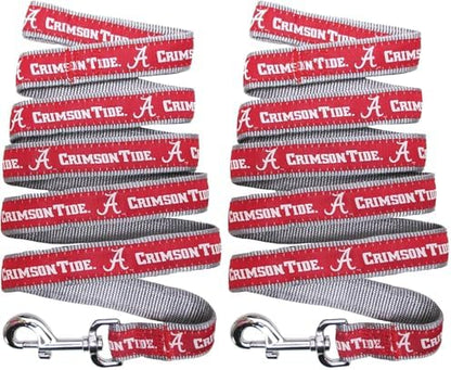 Pets First Collegiate Pet Accessories, Dog Leash, Alabama Crimson Tide, Small (Pack of 2)