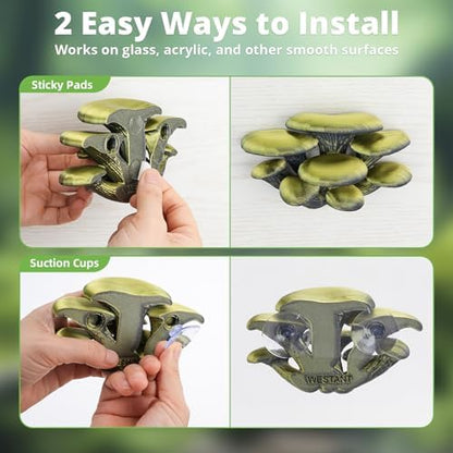 Westant Mushroom Decor for Reptile Tank, Pet-Safe (Almond, Cluster Cap)