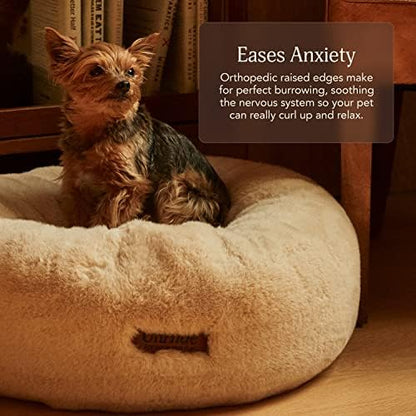 UnHide Floof Pet Bed, Extra Soft Dog Bed with Removable Faux Fur Cover