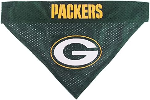 Pets First NFL DOG BANDANA - GREEN BAY PACKERS REVERSIBLE PET BANDANA. 2 Sided Sports Bandana with a PREMIUM Embroidery TEAM LOGO, Large/X-Large. - 2 Sizes & 32 NFL Teams available (GBP-3217-L-XL)