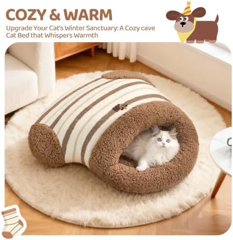 Cat Sleeping Bag Cat Beds for Indoor Cats Self-Warming Dog Sleeping Bag