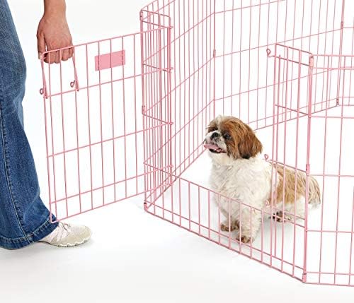 MidWest 24-Inch Pink Exercise Pen, Single Door, 16 Sq Ft Play Area