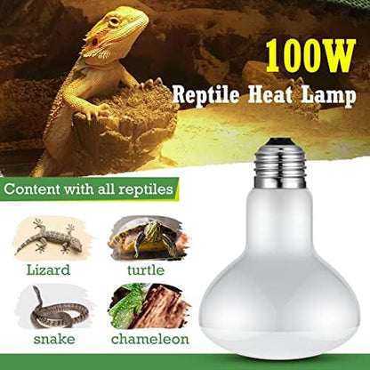 Tarpop 8 Pcs 100w Reptile Heat Lamp Bulb, Uva Basking Bulbs, E26 Base