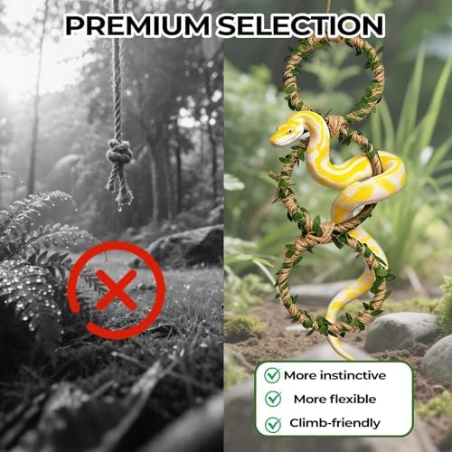 2 Pack Snake Climbing Rings for Ball Python & Corn Snake,Reptile Enrichment Toys for Snake,Ball Python Tank Decor,Reptile Tank Accessories for Bearded Dragon,Chameleon, Iguana, Gecko, Lizard (Green)