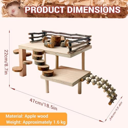 Wooden Hamster Playground, Hamster Platform, Hamster Climbing Hide Frame