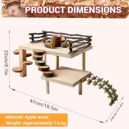 Wooden Hamster Playground, Hamster Platform, Hamster Climbing Hide Frame