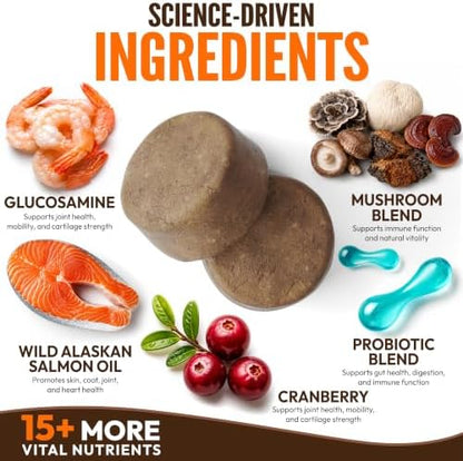 Turkey Tail Mushroom for Dogs - 250 Chews - Lion's Mane, Shiitake & Reishi