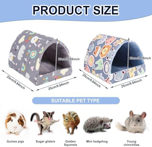 UPINS 2 Pack Guinea Pig Hideout,Guinea Pig Bed