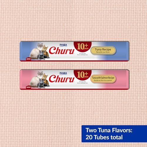INABA Churu Senior Lickable Cat Treats, Tuna Variety, 20ct