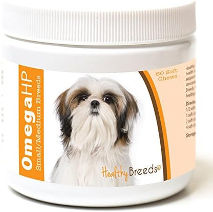 Healthy Breeds Shih Tzu Omega HP Fatty Acid Skin and Coat Support Soft Chews 60 Count