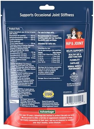 Pet Protect Hip & Joint Supplement for Dogs, Chicken Flavor 120ct