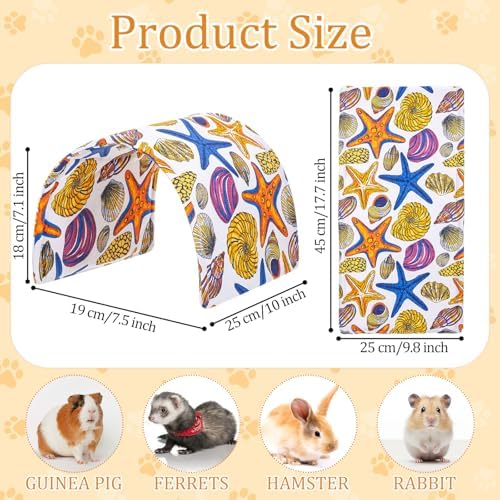 BreezeHug 4 Pcs Guinea Pig Tunnel Foldable Rabbit Hideout Washable and Soft Bunny Hide House Ferret Tunnel Toys Cage Accessories for Small Animal Hamster Hedgehogs Chinchilla(Cheer Mix)