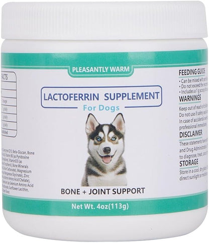 Lactoferrin for Dogs - 4oz Chicken Flavor, Supports Canine Bone, Joint & Immune Health, Premium Dog Nutritional Supplement