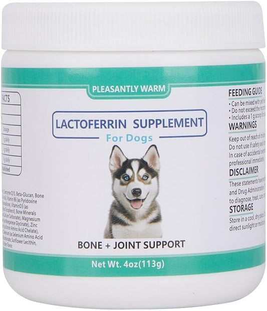 Lactoferrin for Dogs - 4oz Chicken Flavor, Supports Canine Bone, Joint & Immune Health, Premium Dog Nutritional Supplement