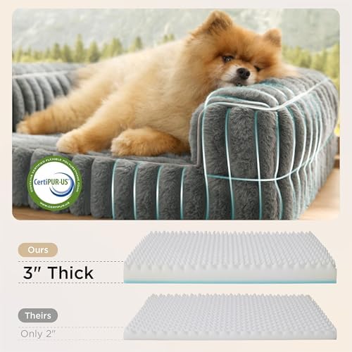 Bedsure ComfyFleece™ Memory Foam Orthopedic Small Dog Bed with Sides 24"