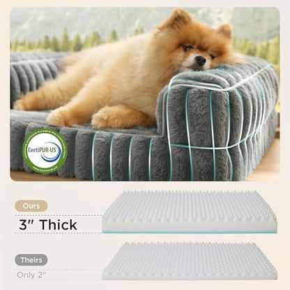 Bedsure ComfyFleece™ Memory Foam Orthopedic Small Dog Bed with Sides 24"