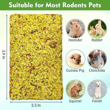 Fhiny 24 PCS Rabbit Timothy Hay Chips Toys, Natural Bunny Molar Treats with Herbal Flowers Fruits and Vegetables Rabbit Chew Toys for Teeth Small Animal Snacks for Guinea Pigs Chinchillas Hamsters