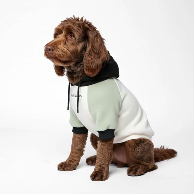 Spark Paws Dog Hoodie – Premium Dog Sweater for Small, Medium, and Large Dogs | Warm Outfits for French Bulldogs, Pitbull, Puppy, Winter Jacket Alternative - Olive Cream - 2XL