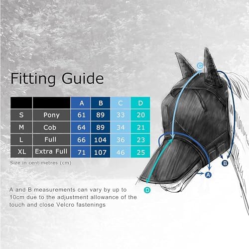 Harrison Howard CareMaster Horse Fly Mask Large Eye Space Full Face No Ears Moonlight Silver Large Full Size
