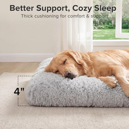 JOEJOY Large Dog Crate Pad, Fluffy Plush Washable Kennel Mat, 47" x 29"