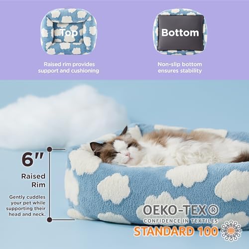 LE SURE Cute Dog Bed for Small Dogs & Cats Jacquard Washable Puppy Bed,20in