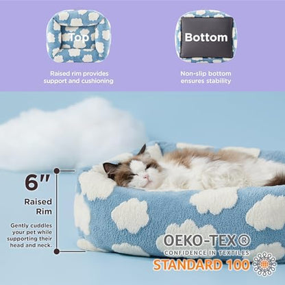 LE SURE Cute Dog Bed for Small Dogs & Cats Jacquard Washable Puppy Bed,20in