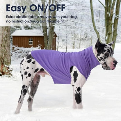 IECOii Small Dog Sweater,Stretch Fleece Vest - Purple, Medium