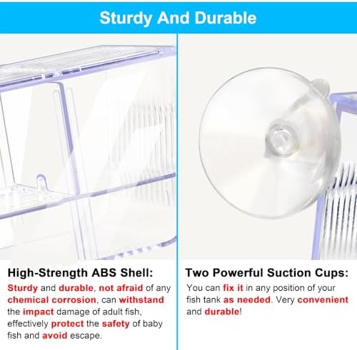 DaToo Fish Breeding Box Aquarium Holding Tank Transparent Fish Isolation Box Acclimation Hatchery Incubator Breeder for Betta Shrimp Clownfish Guppy Large