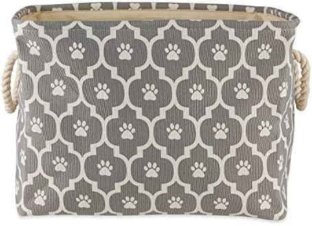 Bone Dry Pet Storage Collection Lattice Paw Print, Gray, Medium Rectangle