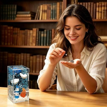 Jumping Spider Enclosure Starter Kit,Escape Proof Ocean Terrarium