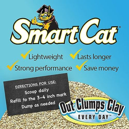 SmartCat All Natural Clumping Corn + Wheat Cat Litter, 20 Pound (320oz - 1 Pack) - Unscented and Clay Free