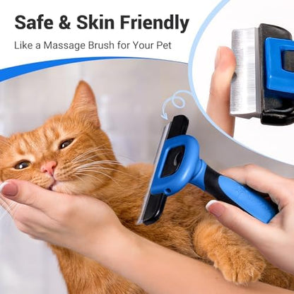 MIU COLOR Pet Grooming Brush, Deshedding Tool for Dogs & Cats, Navy Blue