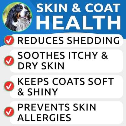 Omega 3 for Dogs - Fish Oil for Skin & Coat Health, Itch & Allergy Support
