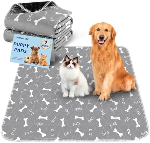 Washable Pee Pads for Dogs, 2 Pack Reusable Puppy Pads, 36"x41"