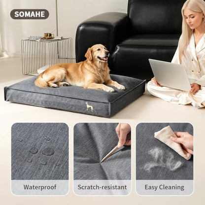 SOMAHE Waterproof Orthopedic Dog Bed, Washable, X-Large 47x35x4 Green