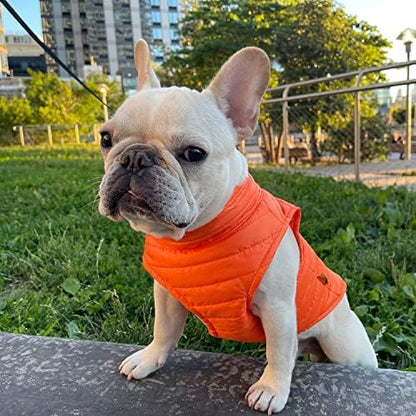 Gooby Puffer Vest Dog Jacket, Orange, X-Large
