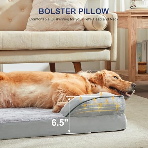 FURTIME Orthopedic Supportive Large Dog Bed, XL Waterproof Pet Bed