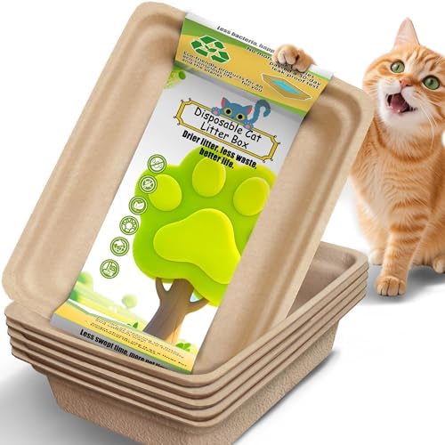 Disposable Litter Box for Cats Large: 2/4/6/8-Pack 17.5X 13.5in Leak-Proof