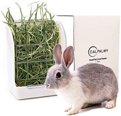 CalPalmy Hay Feeder for Rabbits, Guinea Pigs, and Chinchillas - Minimize Waste and Mess with 5.5" x 3.5" x 7.4" Hanging Alfalfa and Timothy Hay Dispenser