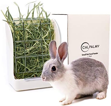 CalPalmy Hay Feeder for Rabbits, Guinea Pigs, and Chinchillas - Minimize Waste and Mess with 5.5" x 3.5" x 7.4" Hanging Alfalfa and Timothy Hay Dispenser