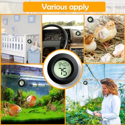 Reptile Tank Accessories, 2 PCS Reptile Thermometer and Humidity Gauge for Bearded Dragon, Jumping Spider, Leopard Gecko, Hermit Crab, Gecko, Ball Python, Lizard