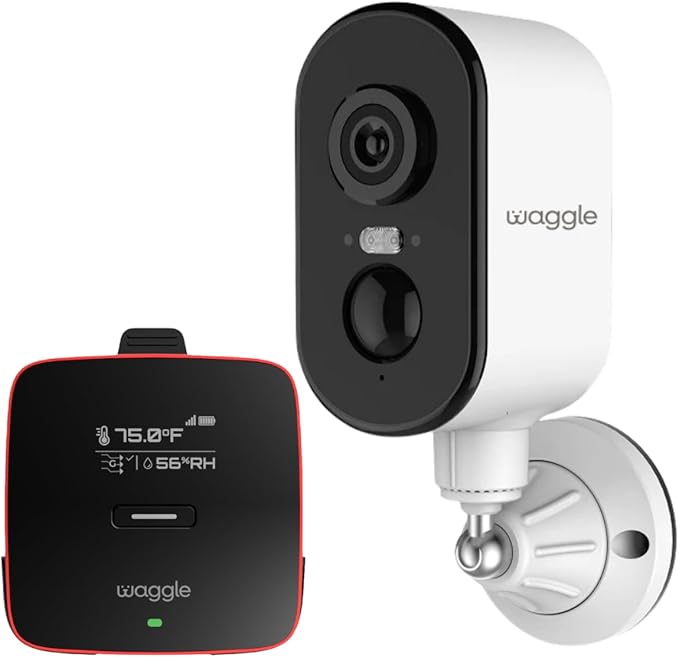 Waggle RV 4G LTE Pet Monitor PRO + 4G Cellular Security Camera - No WiFi? No Problem, Temperature & Humidity Monitor, GPS Tracking, Real-time Alerts - 2-Way Talk, Night Vision - Supports Multi-Carrier