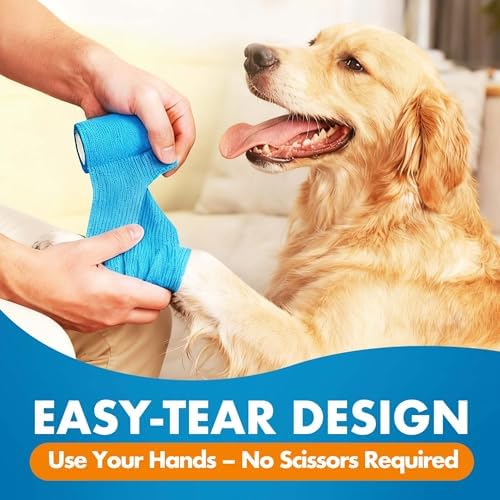 LotFancy Vet Wrap, 4 Inch x 5 Yards, 10 Pack Self Adhesive Bandage Wrap, Non-Woven Cohesive Bandage, First Aid Tape for Horses Dogs Cats Elbow Ankle, Assorted Color
