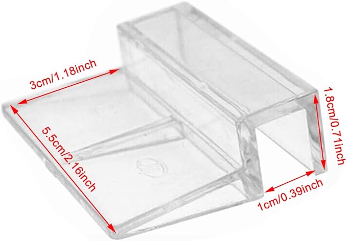 Aquarium Lid Clips 10mm Thick Rimless Tank Cover Clips Acrylic Fish Tank Cover Support Holder,15Pieces